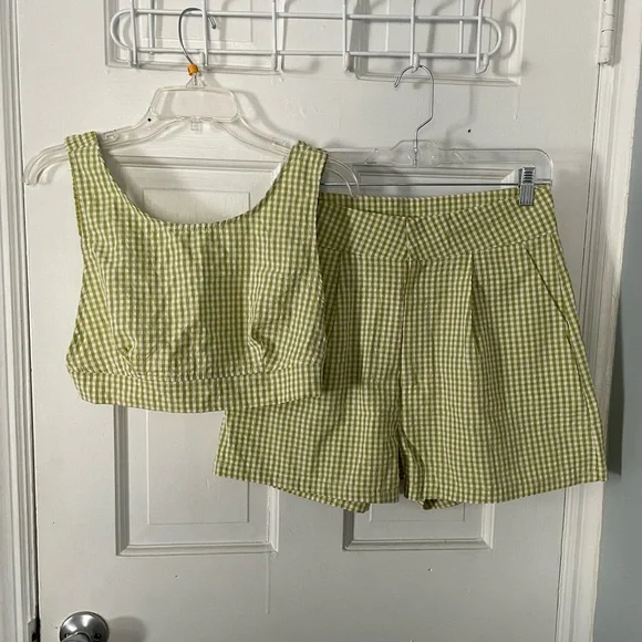 Green Gingham Two Piece Set - Picture 6 of 8